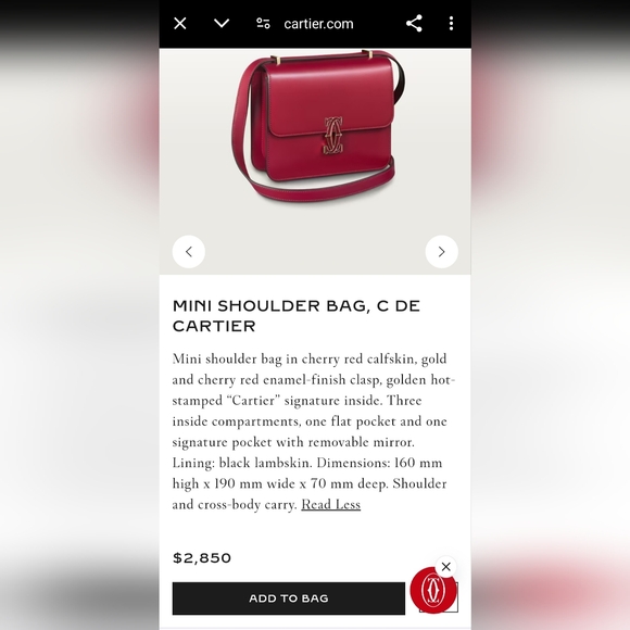 🌹Cartier • C DE CARTIER Mini shoulder/crossbody bag - Picture 10 of 11